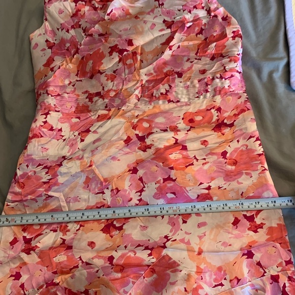 banana republic Y2K early 2000's, silk pink floral midi sheath  Flow dres… - Picture 12 of 12